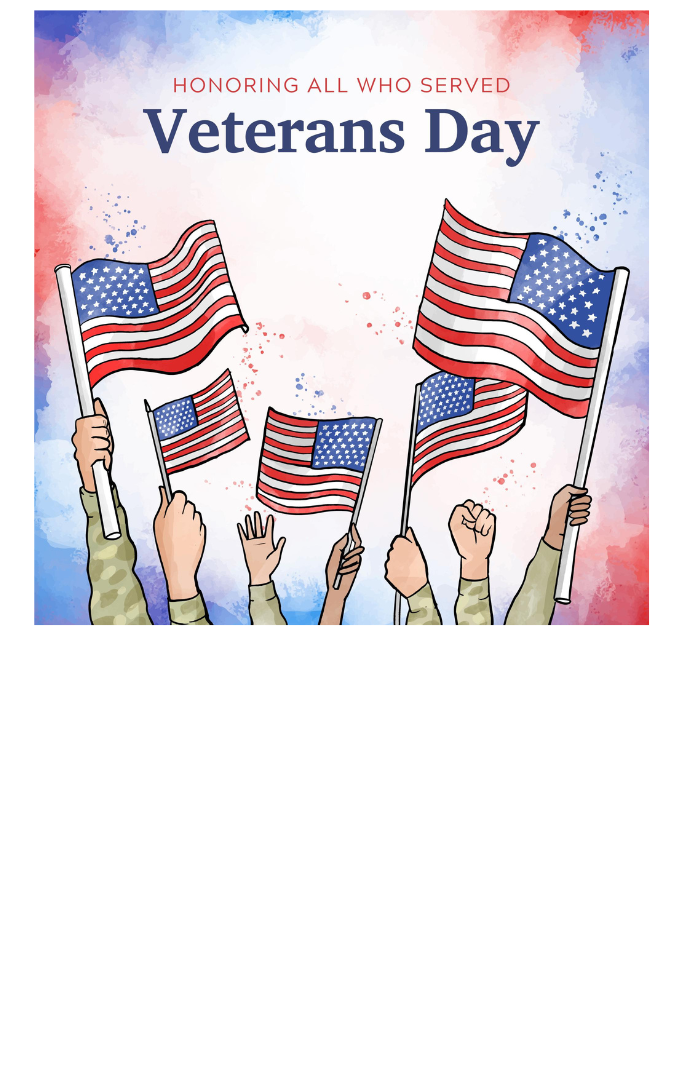 Watercolor of multiple hands waving American flags