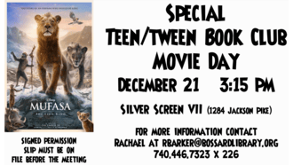 Teen/Tween Book Club Special Movie Day